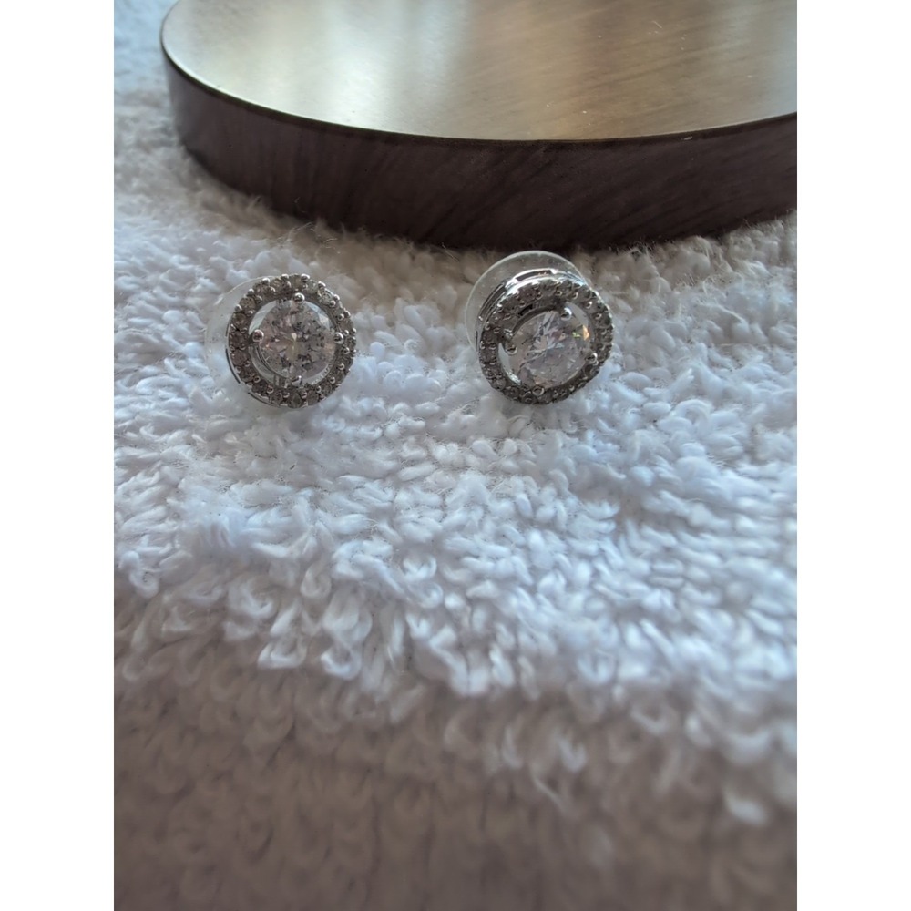 Sterling silver‎ CZ stud earrings